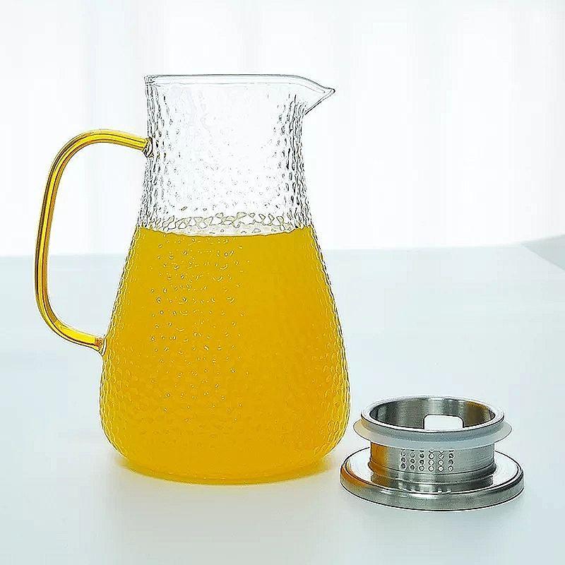 Bình Ấm Thủy Tinh Cao Cấp 1,5 Lít - 1,8 Lít Đun Nước Chịu Nhiệt Quai Vàng