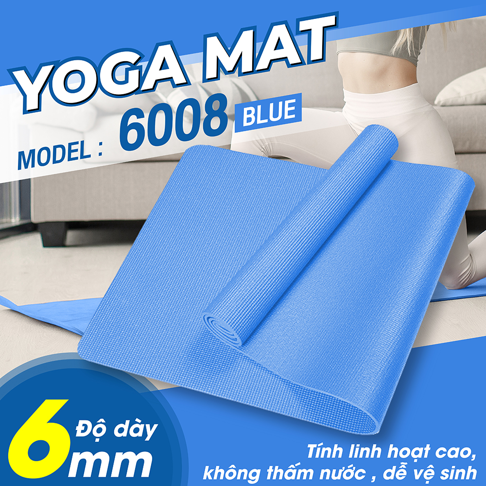 Thảm Tập Yoga cao cấp , chống trượt TPE - 6MM, thảm Tập Gym và Yoga Chuyên Nghiệp