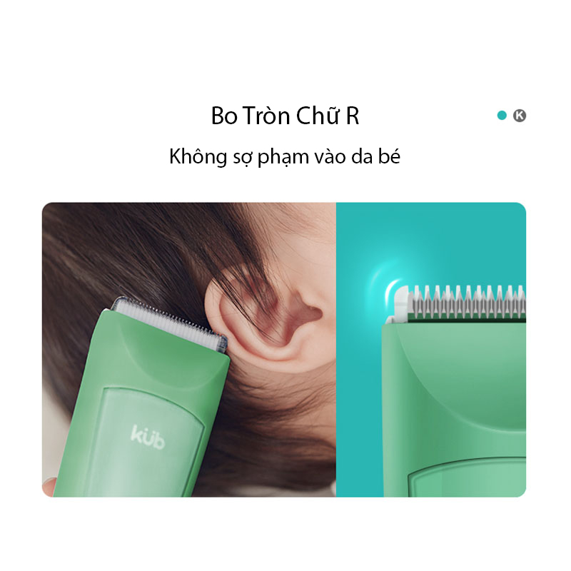 Tông Đơ Cắt Tóc Cho Bé Độ Ồn Thấp Chống Thấm Nước Lưỡi Dao Sứ + Thép Không Rỉ Kèm 3 Lược Định Vị Điều Chỉnh Độ Dài Tóc