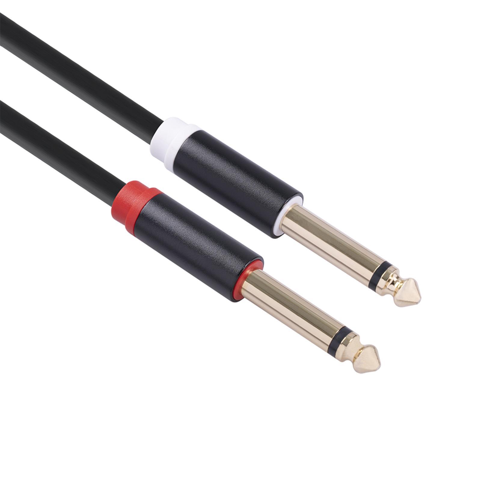Dual 6.35mm to Dual RCA Cable 4.9ft Male to Male Audio Converter Cable Stereo AUX Cord for TV