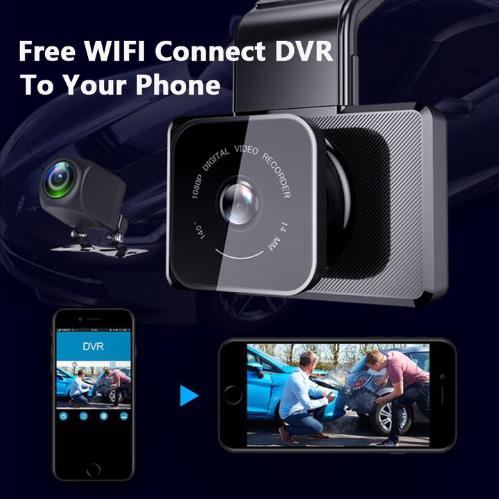 Camera hành trình ô tô Phisung K10 tích hợp camera sau Wifi GPS - HÀNG CHÍNH HÃNG