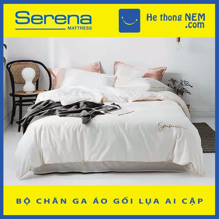 Bộ ra giường Lụa Ai Cập SERENA Tencel Sumoi Cao Cấp set 4 món - 5 món chăn ga vỏ gối - Hệ Thống Nệm