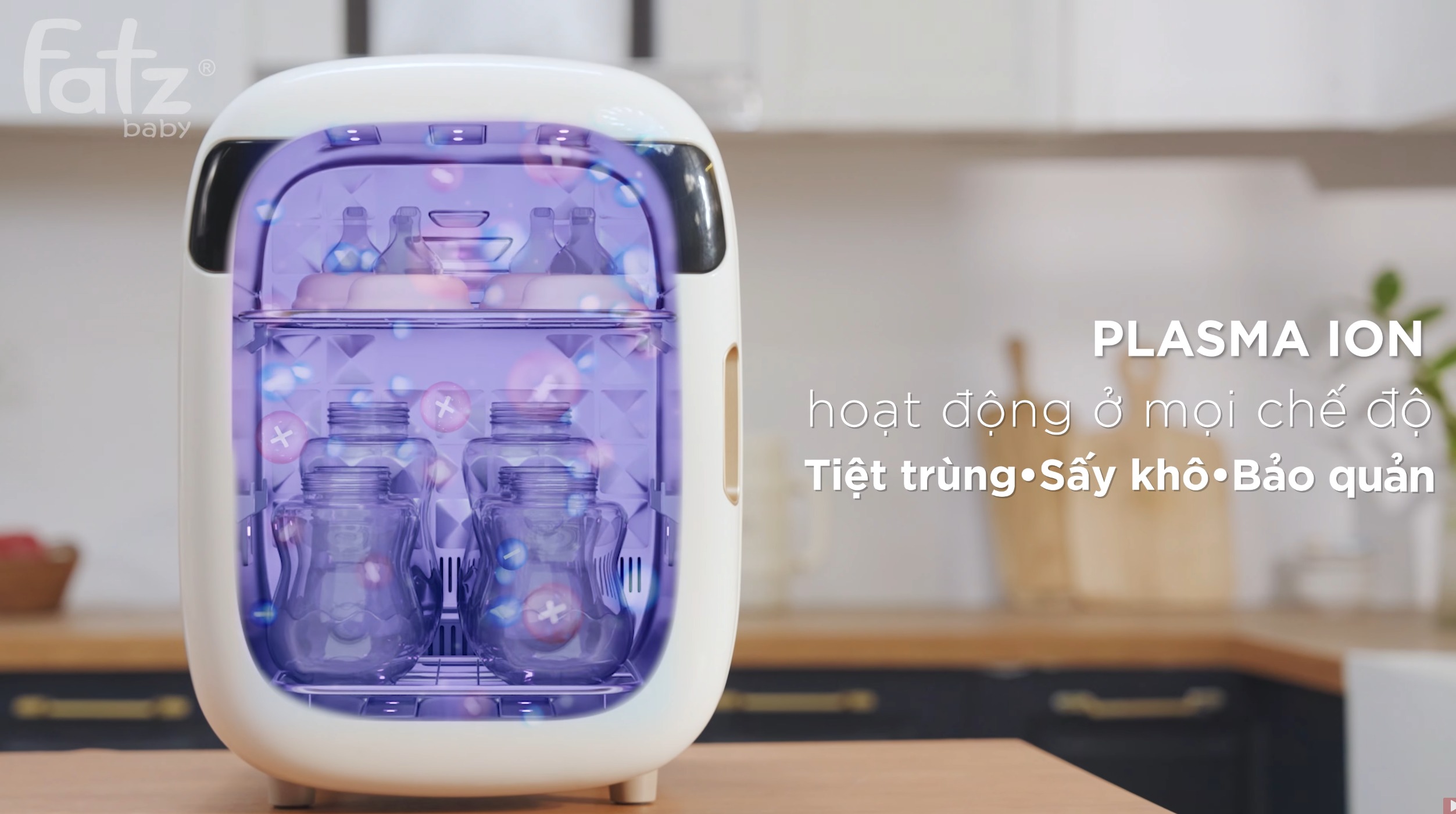 Máy tiệt trùng sấy khô Fatz Baby Plasmax 3 tia UVC-LED Công nghệ Nano Plasma Ion khử mùi FB4792TN