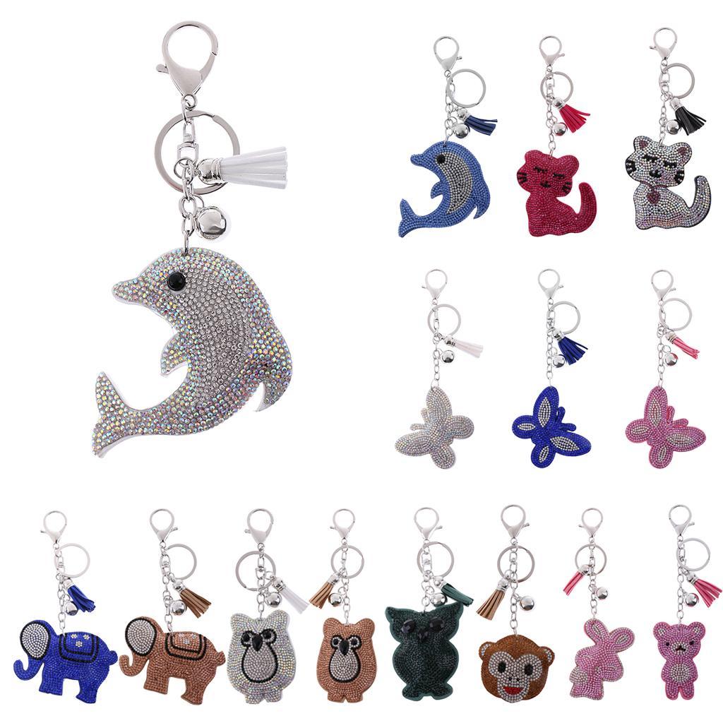Crystal Rhinestone Charm Keychain Animal Keyring Car Key Chain Handbag Pendant