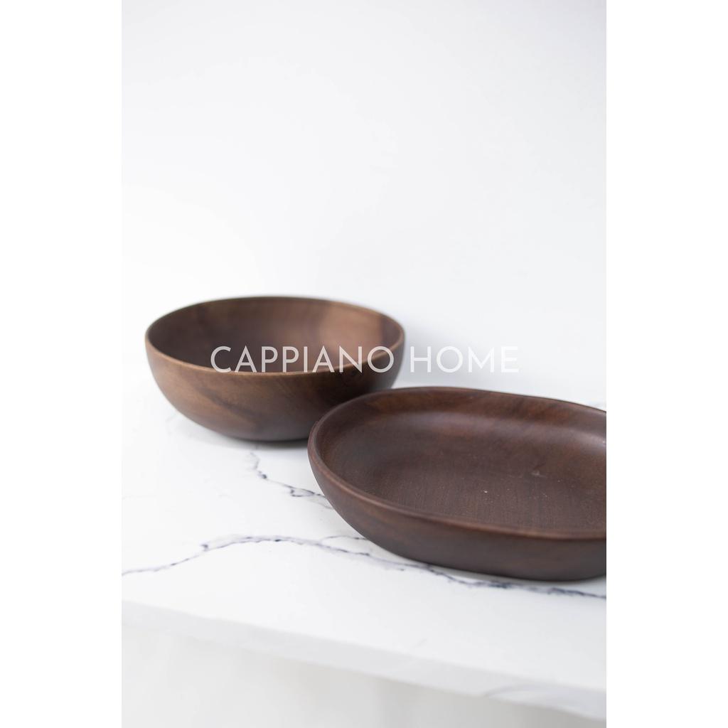 Bát gỗ oval, bát gỗ decor, bát gỗ sâu lòng đựng đồ tiện lợi | Cappiano Home