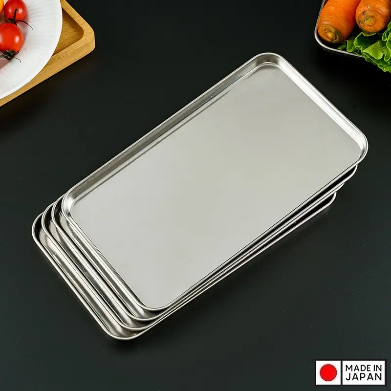 Khay inox chữ nhật đa năng Echo Metal 285mm - Hàng Nội Địa Nhật Bản