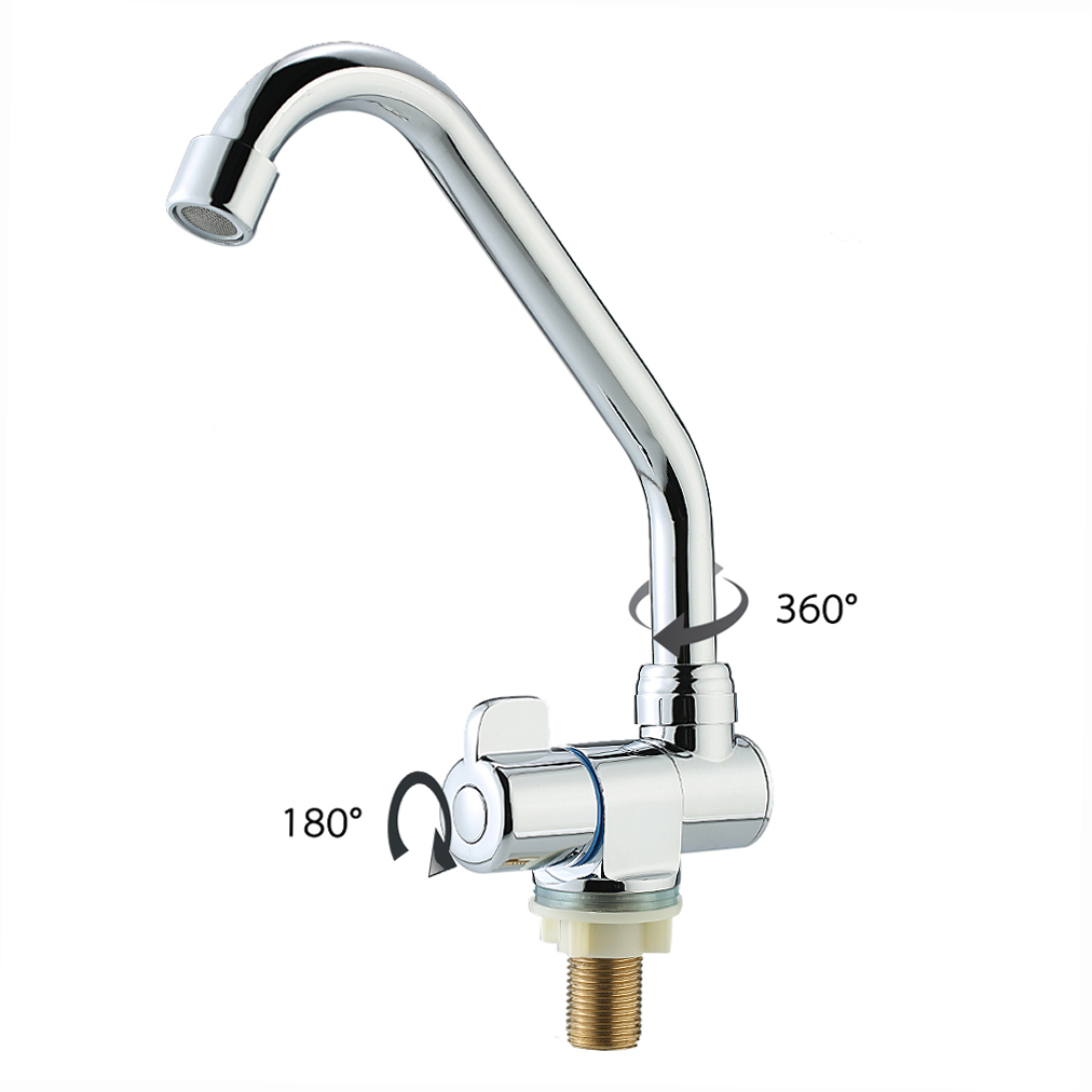 Vòi nước nhà bếp bằng đồng mạ crom, chất lượng đẹp, ưa nhìn,180 xoay lên xuống và 360 xoay ngang, rất linh hoạt