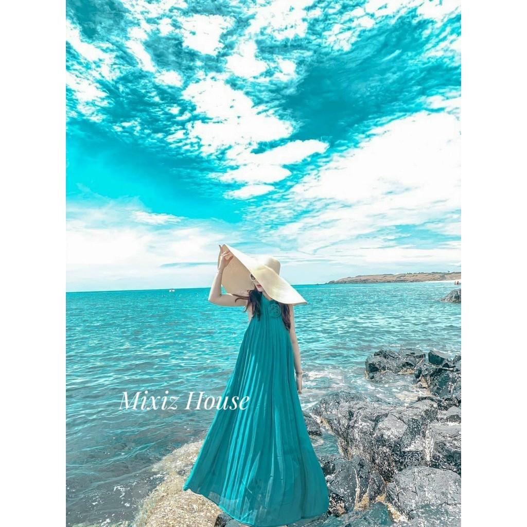Đầm Maxi Lụa Dập Ly 3 màu Mixiz House