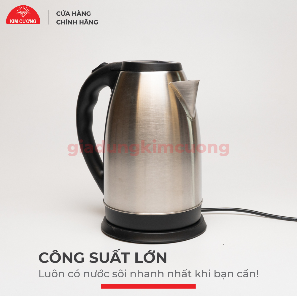 Ấm Đun Siêu Tốc Inox 2.2 Lít Kim Cương - Hàng Chính Hãng