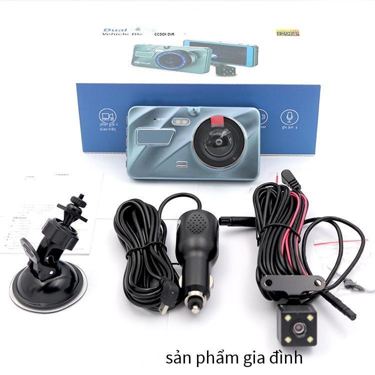 Máy ghi âm lái xe 4 inch thuận lợi nhất Màn hình IPS tầm nhìn ban đêm độ nét cao ống kính kép hợp kim kẽm đảo ngược điểm hình ảnh