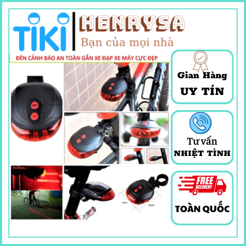 Đèn LED Chiếu Hậu Xe Đạp Cảnh Báo An Toàn Chống Thấm Nước - HENRYSA