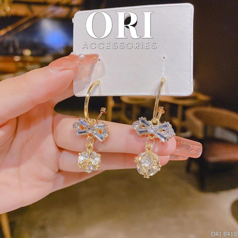 Bông tai nữ dáng dài Glass Snow thời trang sang trọng ORI ACCESSORIES B410