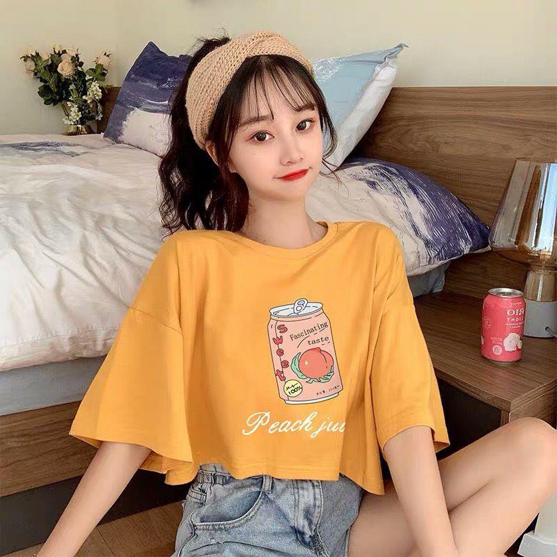 Áo croptop nữ tay lỡ , from rộng, freesize , thun cotton mềm mịn