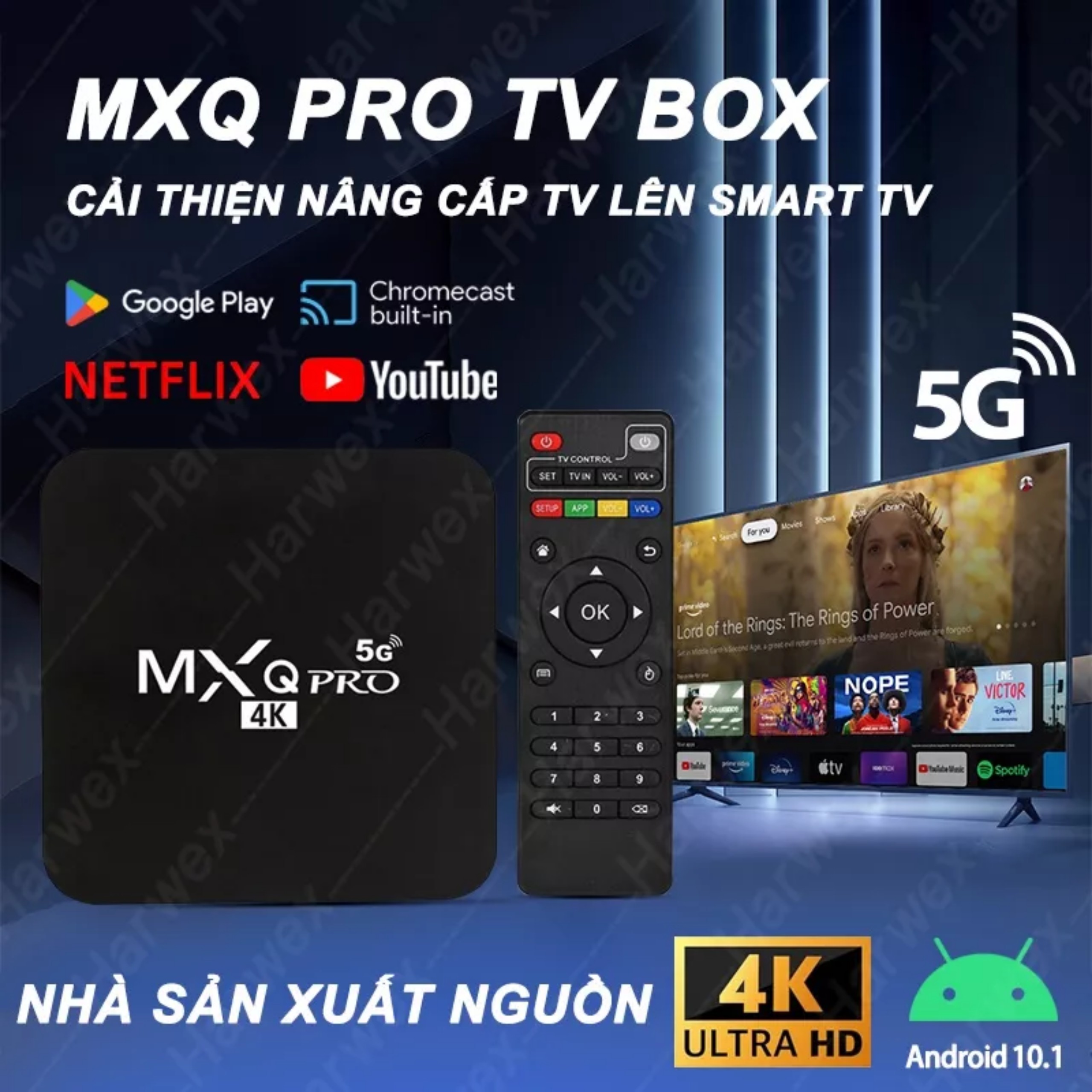 Box MXQ 4K Pro 5G Android 11.1 bản 8GB/128GB xem 108 kênh truyền hình miễn phí, Youtube, Kodi