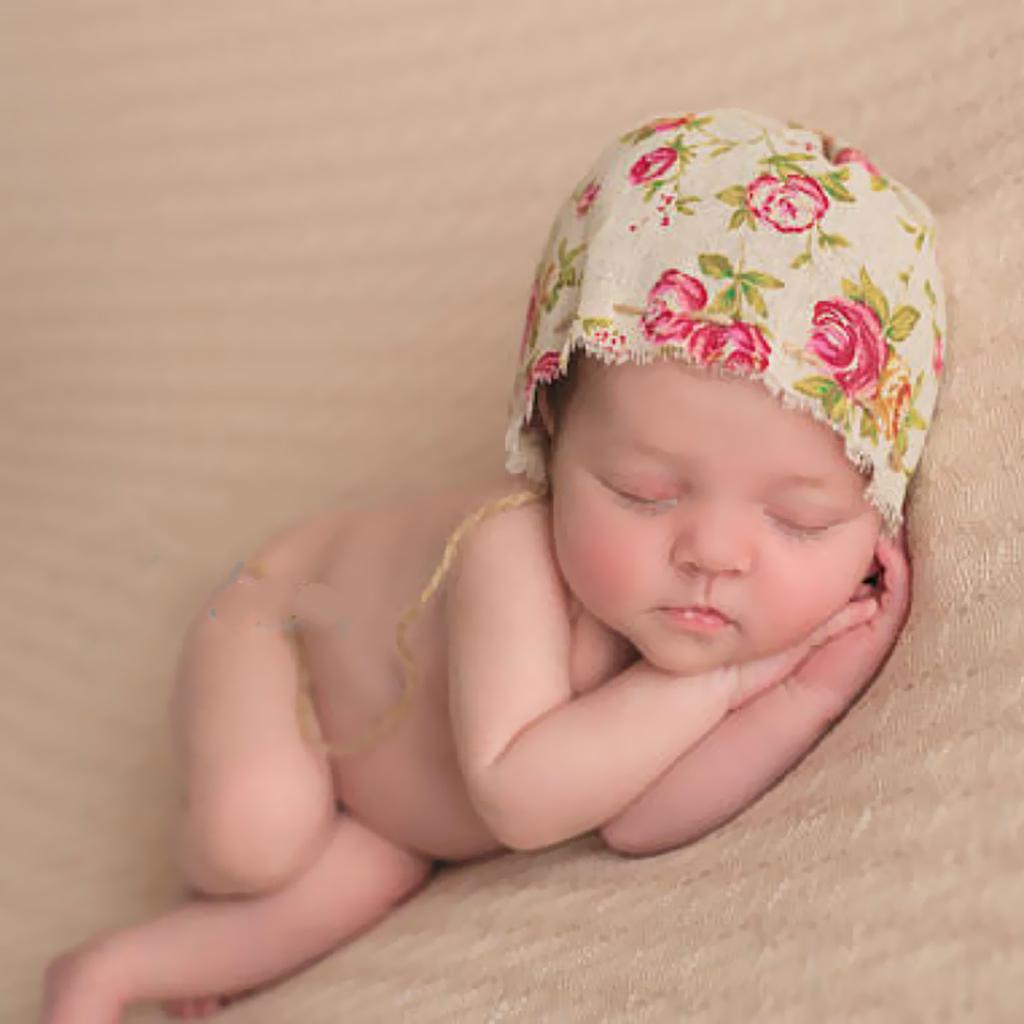 Newborn Baby Girls Toddler Infant Flower Bonnet Hat Cap Photo Prop Rose