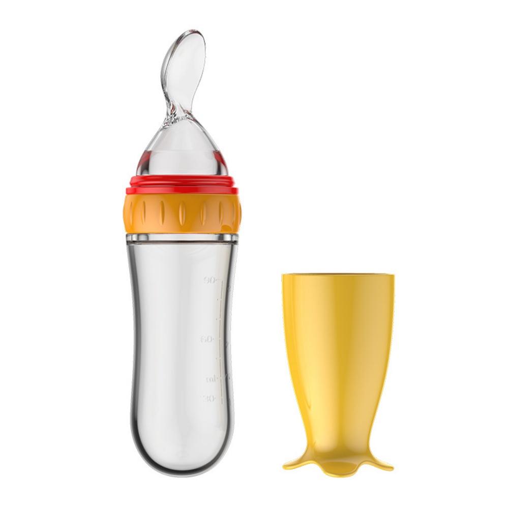 Cơm Cho Bé Dán Bình Silicone Cho Bé Sữa Thìa Ăn Cho Bé Silicone Ép Cơm Dán Chắc Chắn Bình