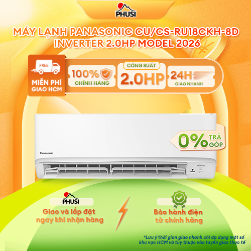 Máy lạnh Panasonic Inverter 2HP CU/CS-XU12BKH-8/ 2.5HP CU/CS-RU24CKH-8D - Model 2026 - Hàng Chính Hãng, Mới 100