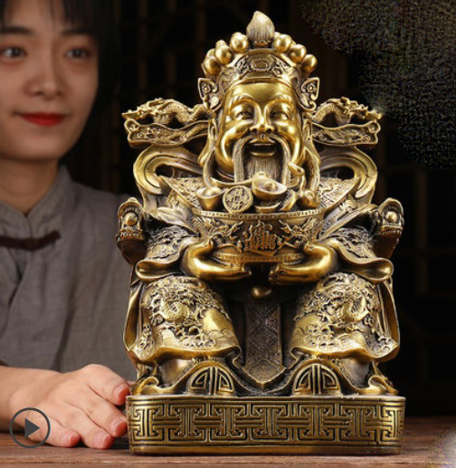Tượng thần của cải tài lộc bằng đồng thau phong thủy Hồng THắng