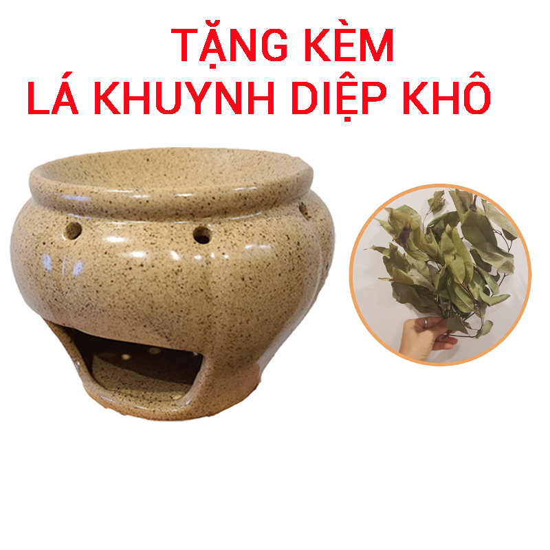 Bếp xông đốt bồ kết và thảo mộc loại to đẹp Tặng 50gr khuynh diệp khô