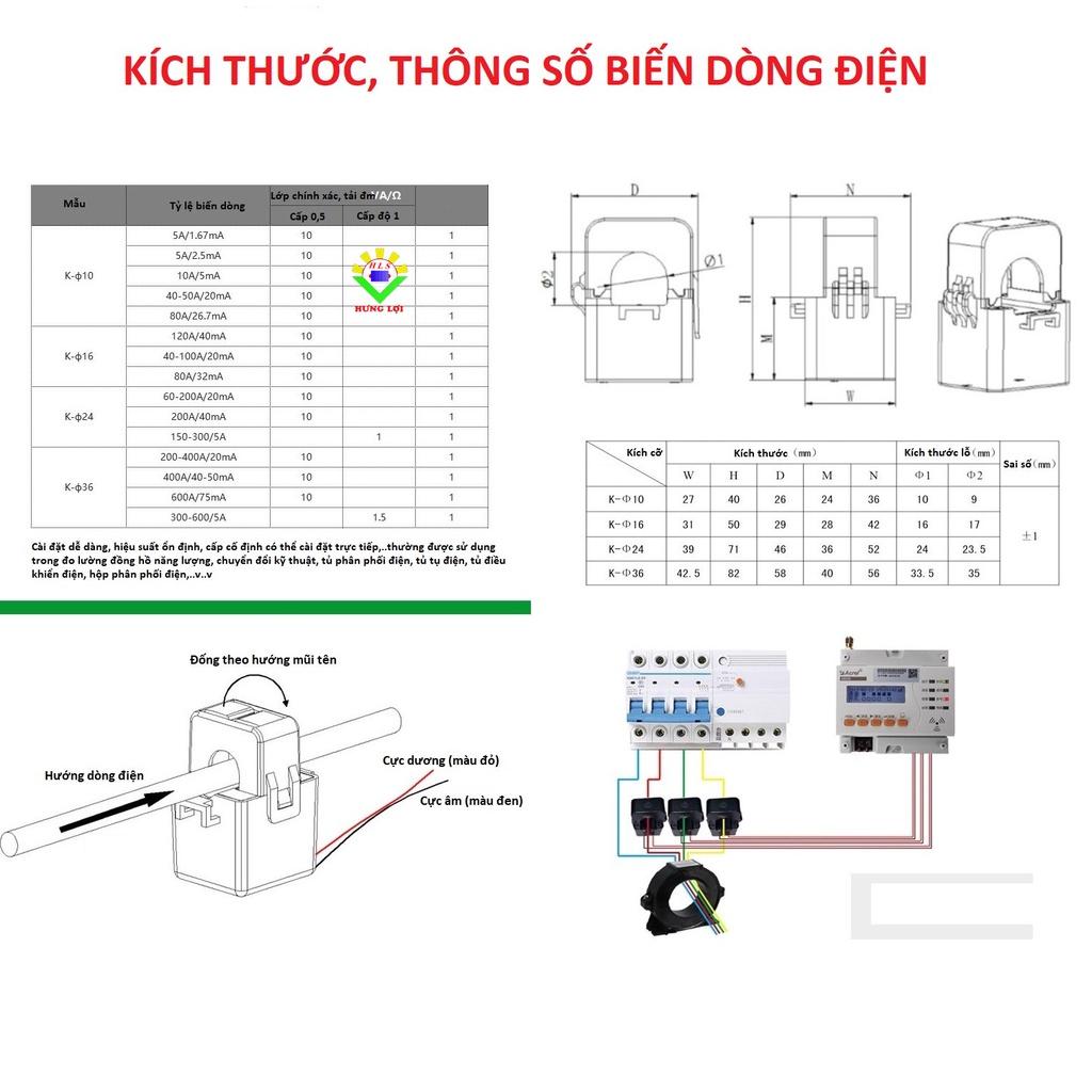 Biến Dòng Điện AC 100/5A và 150/5A Ankerika AKH-0.66/K K-∮24mm, Khẩu độ 36mm