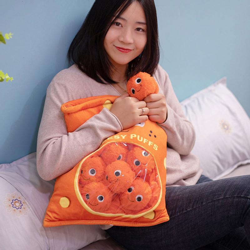 6/9 Chiếc Túi Nhảm Puffs Đồ Chơi Nhồi Bông Mềm Ăn Sáng Tạo Gối Sang Trọng Puff Đồ Chơi Trẻ Em đồ Chơi Sinh Nhật Quà Tặng Giáng Sinh