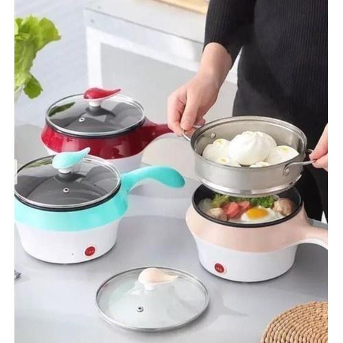 Ca Nấu Mì Kiêm Nồi Lẩu Mini 2 Tầng Chống Dính Cao Cấp, Tặng Kèm Vỉ Hấp AT0220