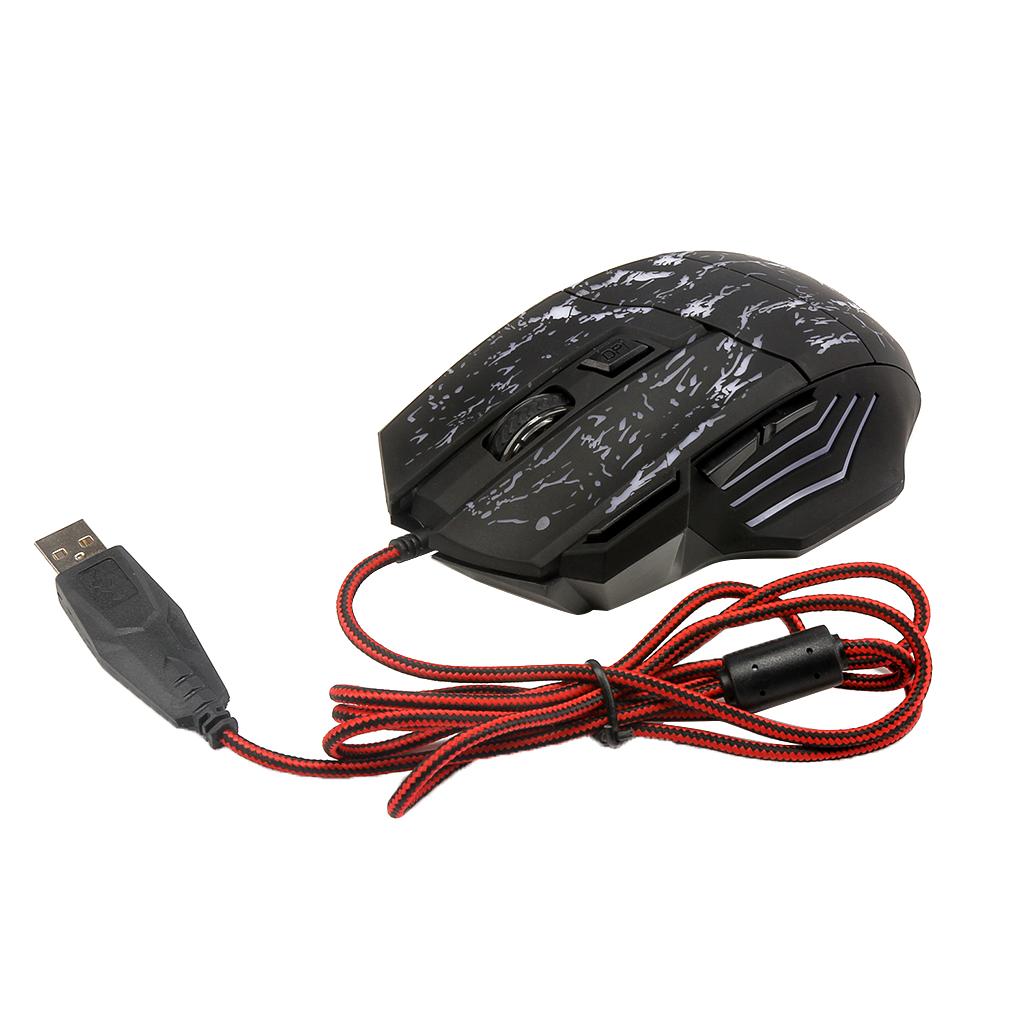 5500 DPI 7 Keys Button LED Optical USB Wired Gaming Mouse Mice for