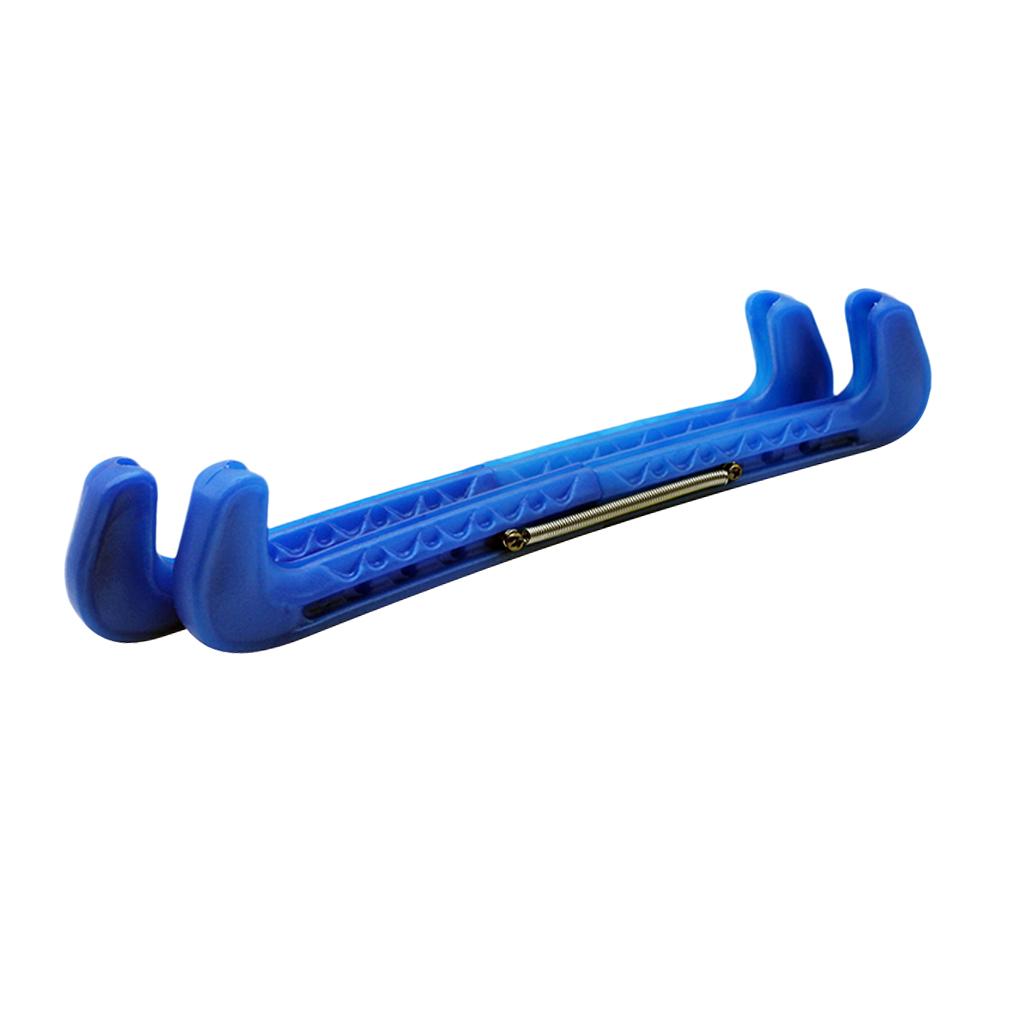 1 Pair Blue Plastic Ice Hockey Skate Skating Blade Covers Adjustable