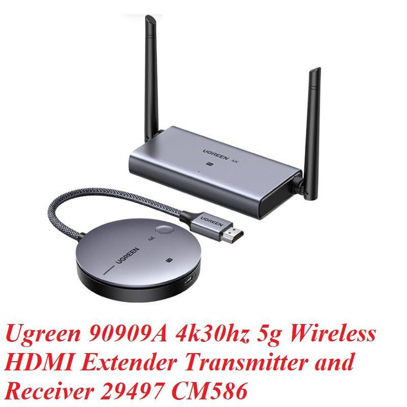 Ugreen UG29497CM586TK 4k30hz băng tần 2.4g và 5g 1 bộ nhận và 1 bộ phát wireless HDMI không dây 4K 29497 - HÀNG CHÍNH HÃNG