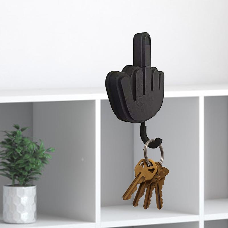 Ngón Tay Giữa Móc Treo Chìa Khóa/Ngộ Nghĩnh Ý Tưởng Quà Tặng Tự Dính Tường Nhà Cửa Chìa Khóa Giả Giả Máy Tính Để Bàn/Móc Lưu Trữ Mới