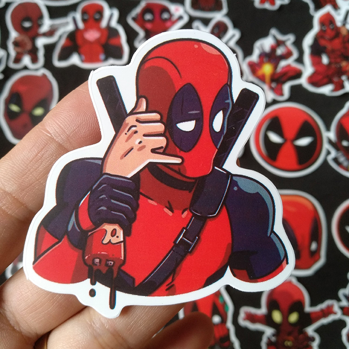 Bộ Sticker dán cao cấp chủ đề DEADPOOL - Dùng dán Xe, dán mũ bảo hiểm, dán Laptop