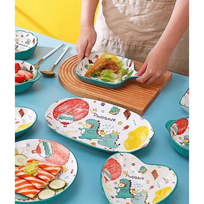 Bộ Đồ Ăn Cực Xinh Bát Ăn Cơm Đĩa Bầy Thức Ăn Xinh Xắn