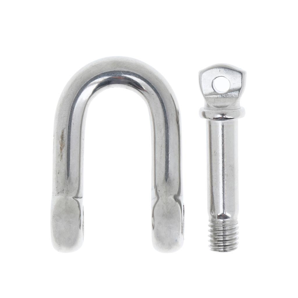 2x Stainless Steel D-Shackle Chain Shackle Rigging Fastener M8 &amp; M8
