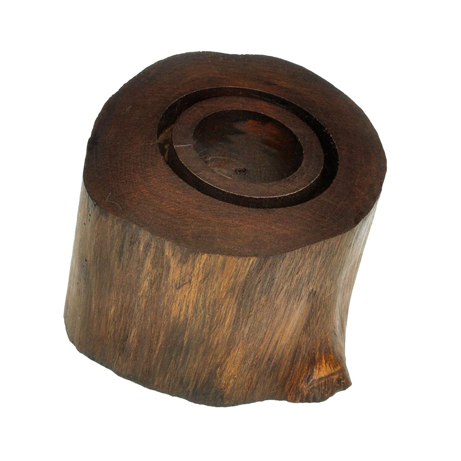 Wooden Candle Holder Candlestick Ornament Retro Style Tea Light Holders