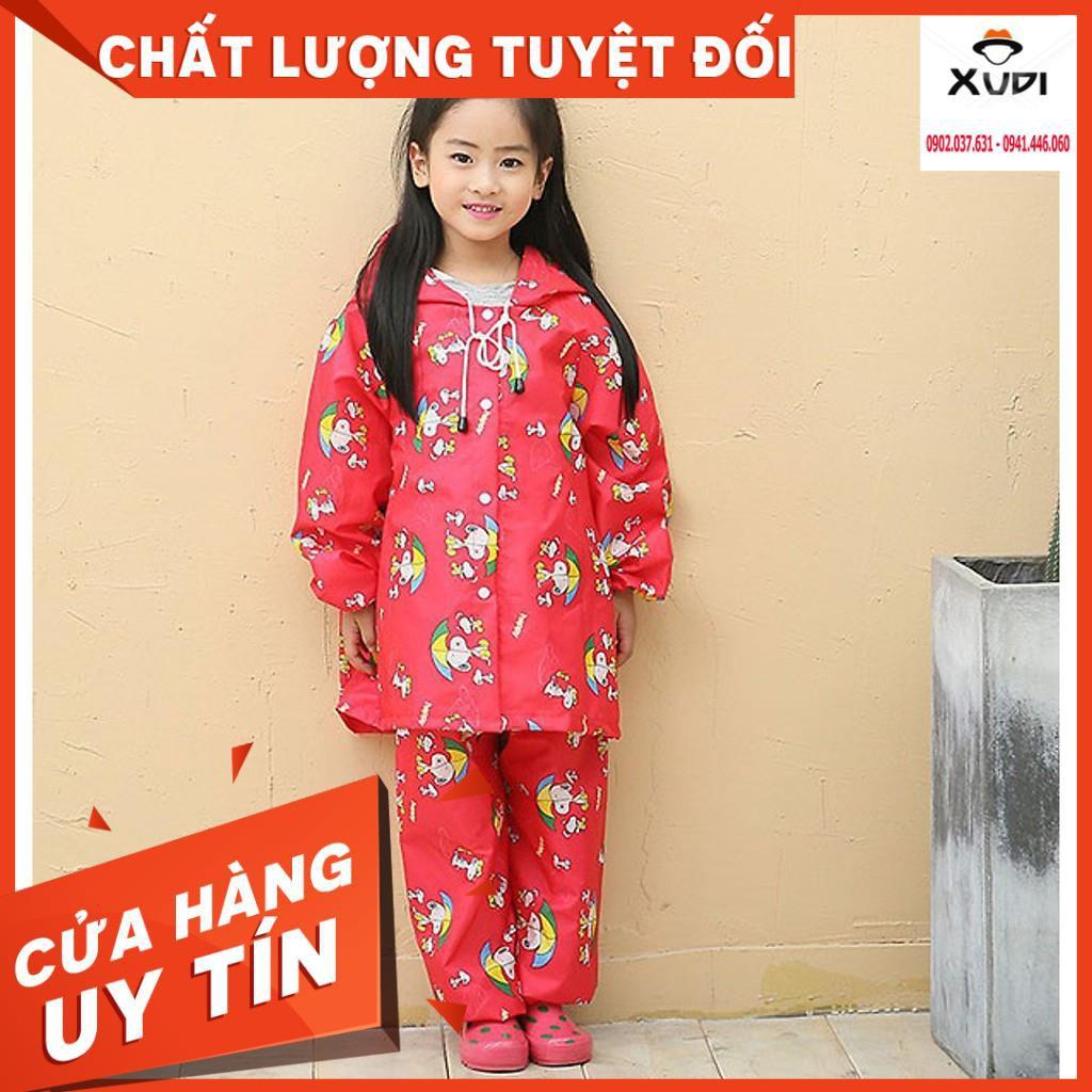 Bộ Quần Áo Mưa Vải Dù Cho Bé Chống Thấm