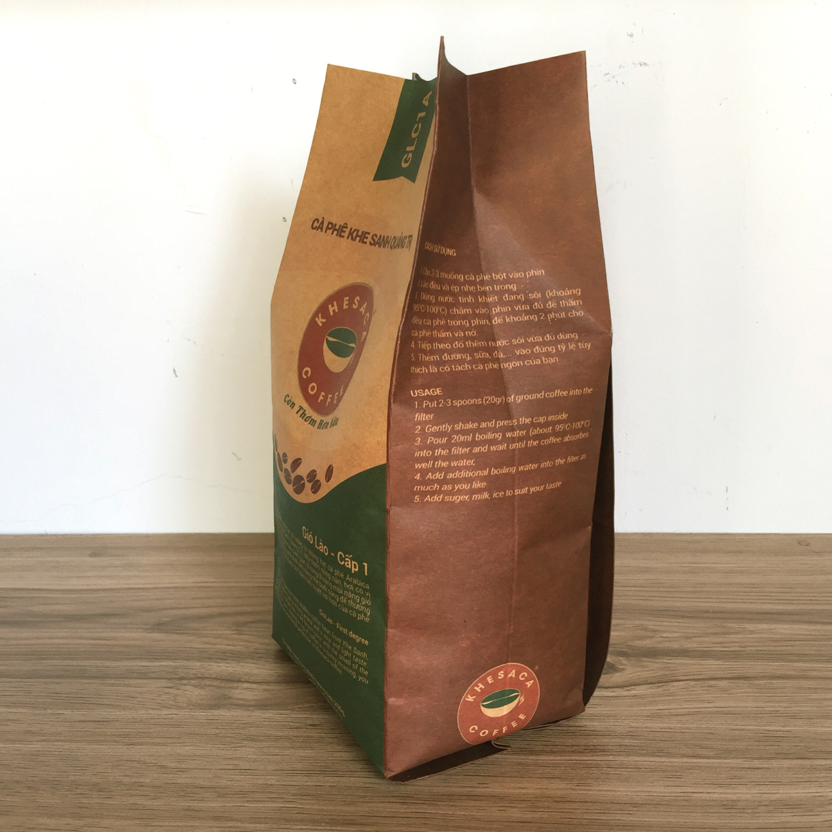 Cà phê rang xay nguyên chất 100% - Arabica Khesaca Gió Lào cấp 1 - Gói 250gr