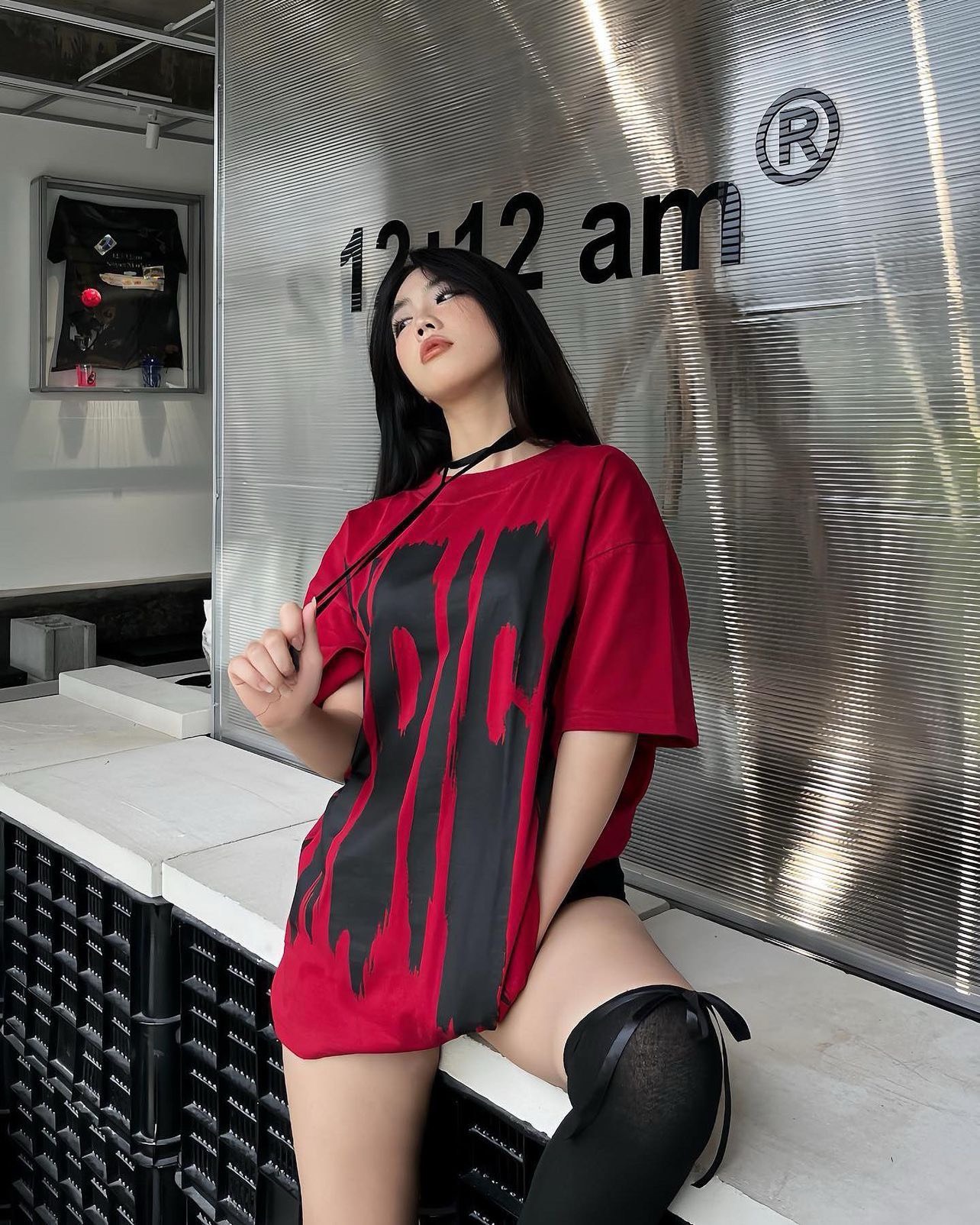 Áo phông nam nữ form rộng 2N Unisex thun cotton in chữ Ridic màu đỏ/đen
