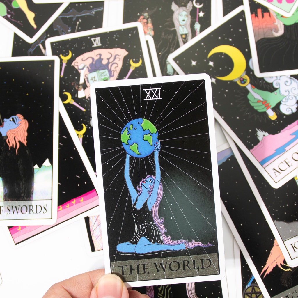 Bộ Bài Moon Power Tarot, Hộp Cứng, Thẻ Mạ Màu Vàng