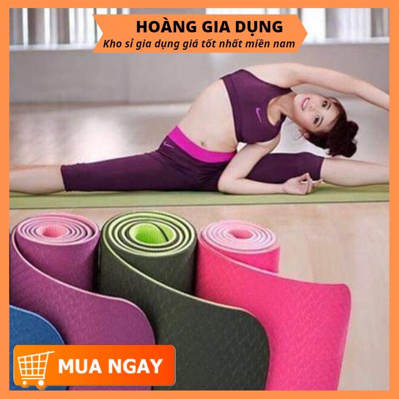 Thảm Tập Yoga 2 Lớp Dày 6MM Thảm Tập Gym, Chống Trơn Trượt Cao Cấp ZA11