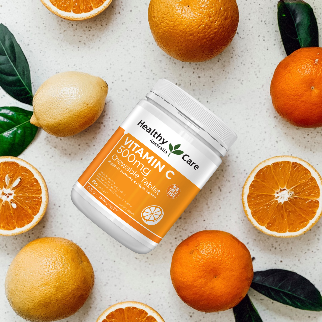 Vitamin C dạng kẹo Úc Healthy Care tăng sức đề kháng, sáng da, tăng sản xuất collagen, nhanh lành bệnh - Massel Official