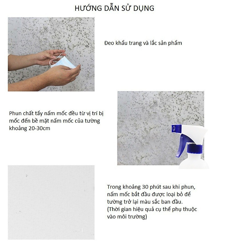 Bình Tẩy Nấm Mốc Tường Nhà, Phòng Tắm ,Nhà Bếp LKB 500m- Hàng Nhập Khẩu