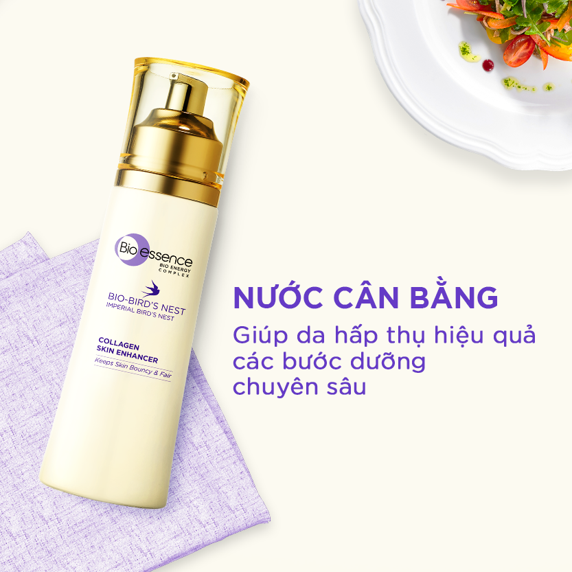 Nước cân bằng dưỡng da tươi sáng và căng mọng Bio-essence Bio-Bird's Nest Collagen Skin Enhancer 100ml