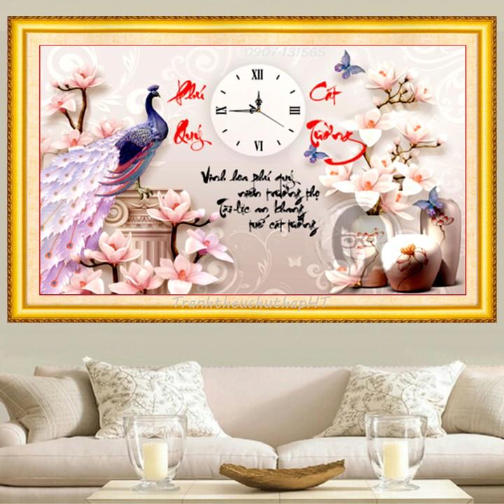 Tranh đính đá phú quý cát tường 90*58cm - tự đính