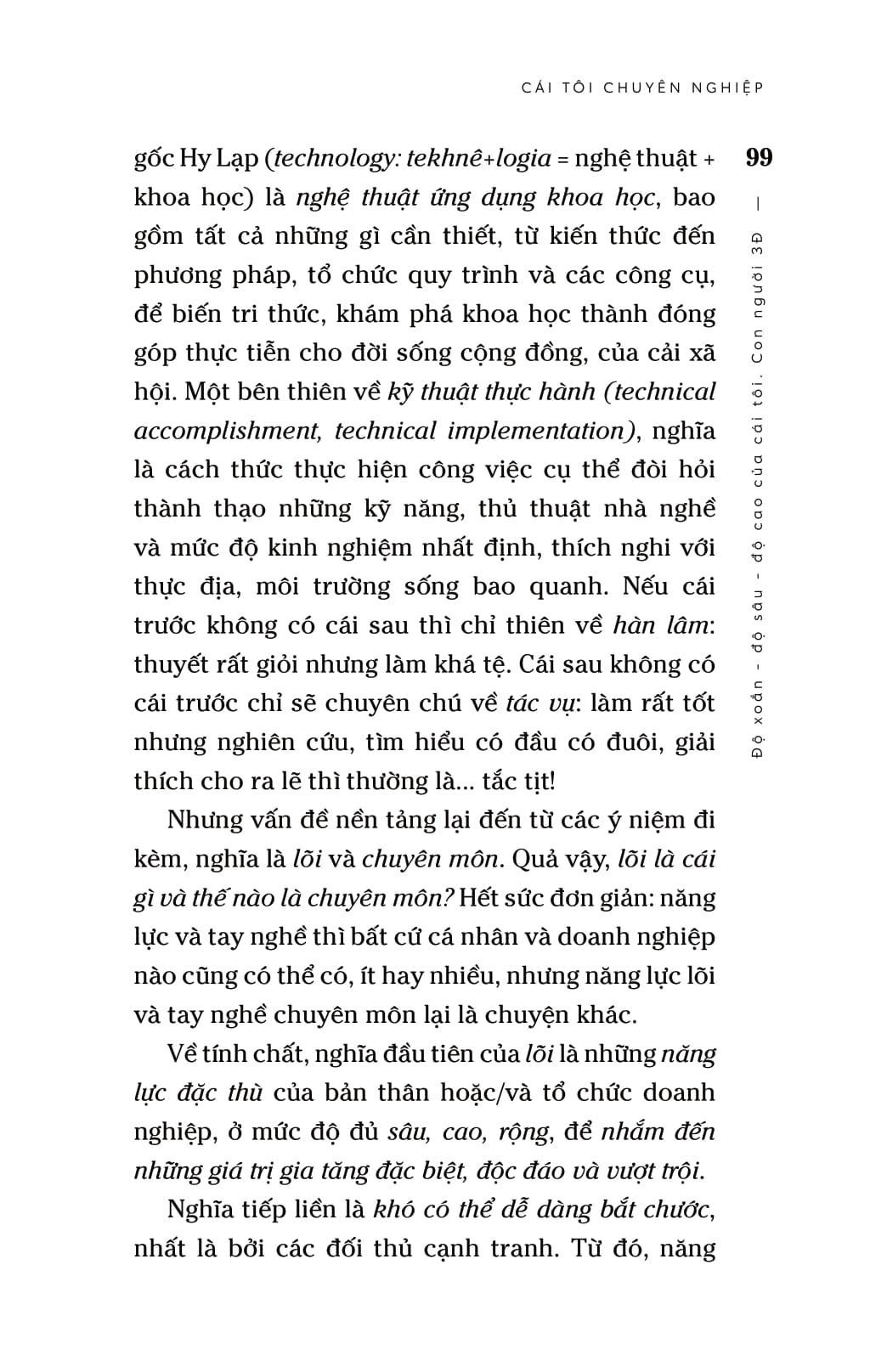 Cái Tôi Chuyên Nghiệp - Độ Xoắn-Độ Sâu-Độ Cao Của Cái Tôi - Con Người 3Đ