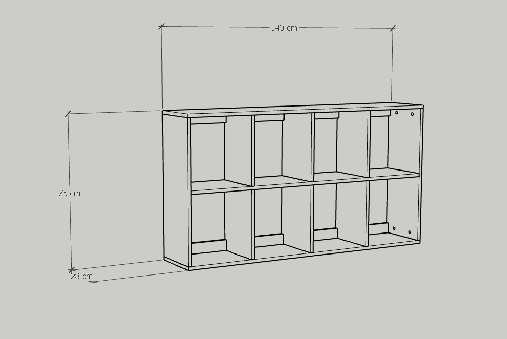 [Happy Home Furniture] ZANE , Kệ sách 2x4, 140cm x 28cm x 75cm ( DxRxC), KSA_038