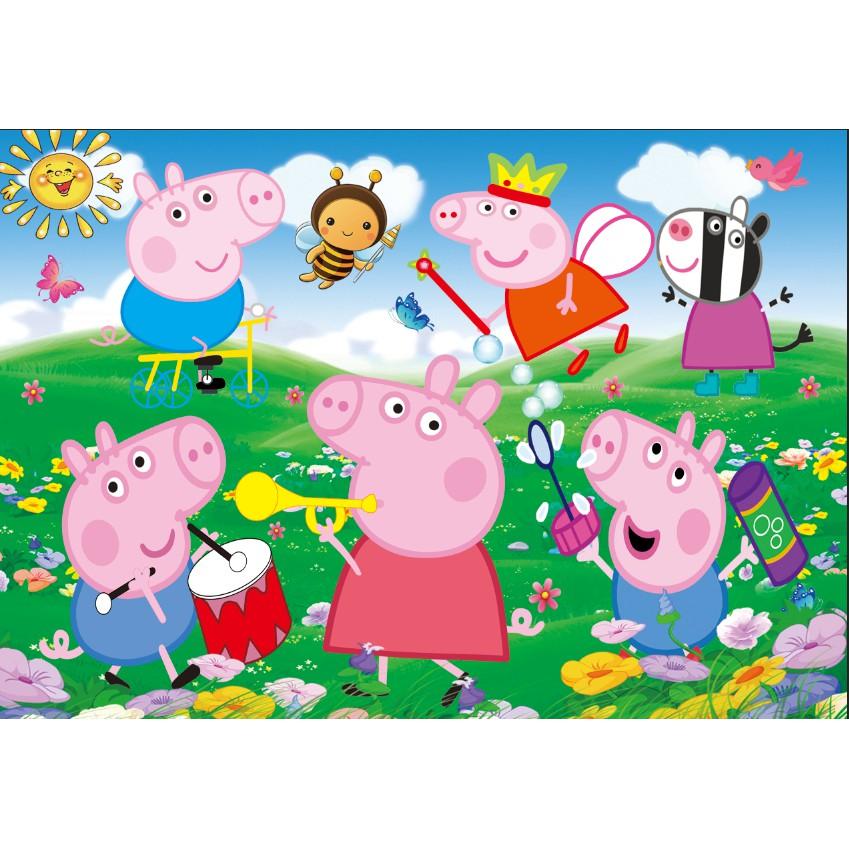 Tranh Xếp Hình Heo Peppa Pig 9 16 40 60 100 200 Mảnh Bằng Gỗ Ghép Hình