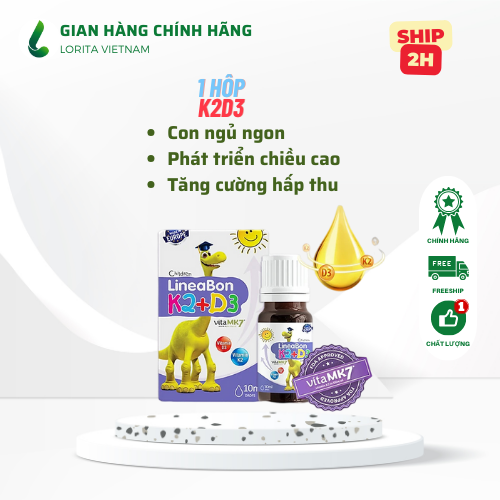 Hình ảnh Vitamin k2 d3 hỗ trợ tăng chiều cao, hết còi xương cho trẻ sơ sinh - LINEABON K2D3 - Sản phẩm từ Châu Âu - Công nghệ mới giúp hấp thu tối đa canxi tự nhiên