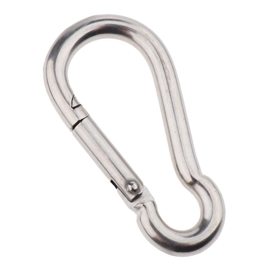 2-4pack Heavy Duty 304 Stainless Steel Spring Snap Hook Carabiner Keychain Clips