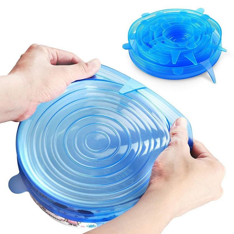 BỘ 6 MIẾNG SILICON BỌC TÔ CHÉN BÁT BẢO QUẢN THỨC ĂN ĐA NĂNG NHIỀU KÍCH CỠ