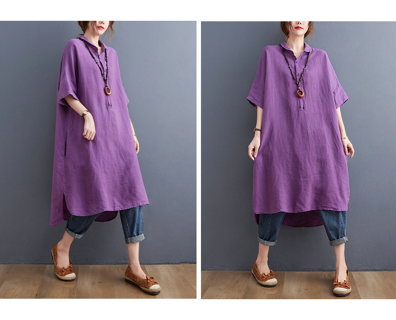 Đầm sơ mi nữ form suông, thiết kế đuôi tôm điệu đà, nhẹ nhàng, phong cách Hàn quốc Da208